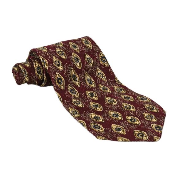 Robert Talbott Other - ROBERT TALBOTT Best of Class Men's Silk Necktie USA Geometric Dark Red & Gold